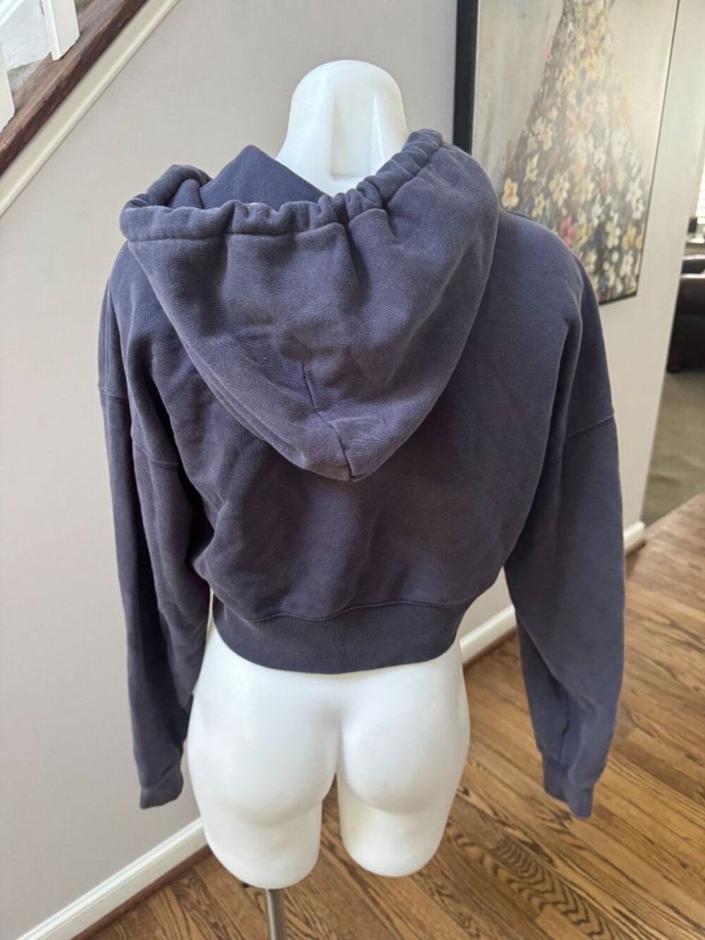 KITH Fallon Cropped Zip Up Hoodie Navy Blue Size Small - Picture 4 of 4
